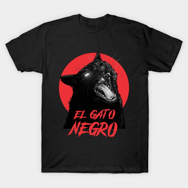 El Gato Negro T-Shirt by tenebrae